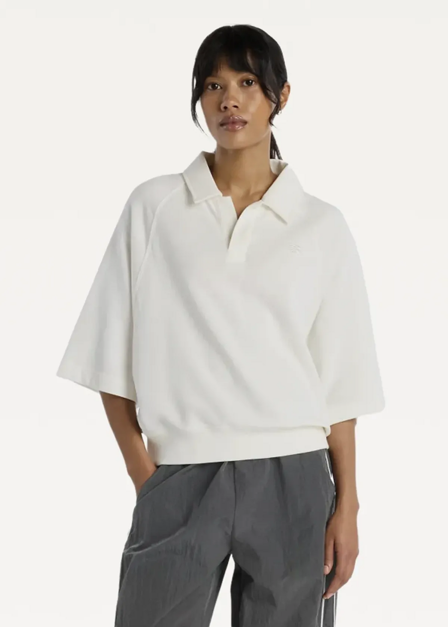 Футболка жіноча New Balance Coastal Fleece Oversized Polo бежевого кольору