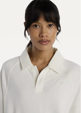 Футболка жіноча New Balance Coastal Fleece Oversized Polo бежевого кольору