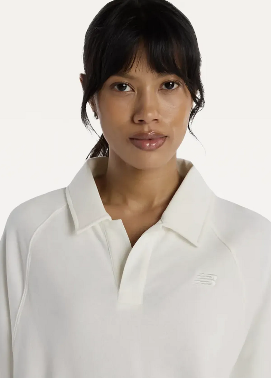 Футболка жіноча New Balance Coastal Fleece Oversized Polo бежевого кольору