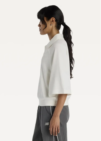 Футболка жіноча New Balance Coastal Fleece Oversized Polo бежевого кольору