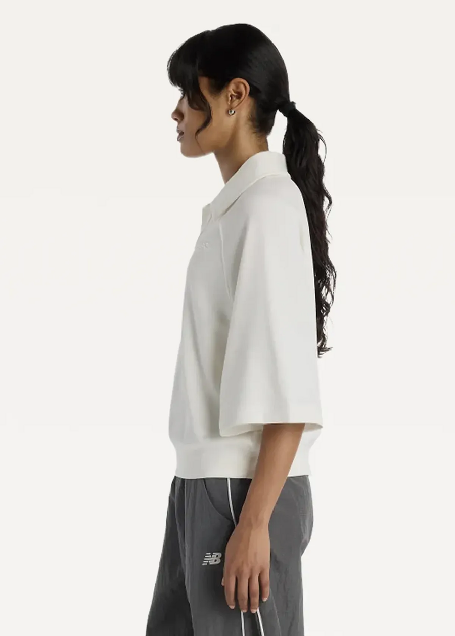 Футболка жіноча New Balance Coastal Fleece Oversized Polo бежевого кольору