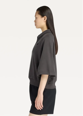 Футболка жіноча New Balance Coastal Fleece Oversized Polo графітового кольору