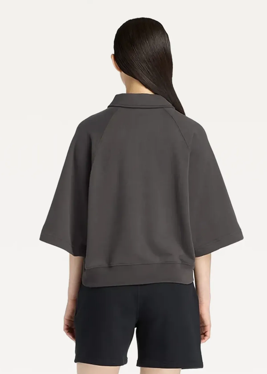 Футболка жіноча New Balance Coastal Fleece Oversized Polo графітового кольору
