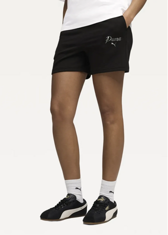 Спортивні шорти жіночі PUMA ESS SCRIPT High-Waist Shorts чорного кольору