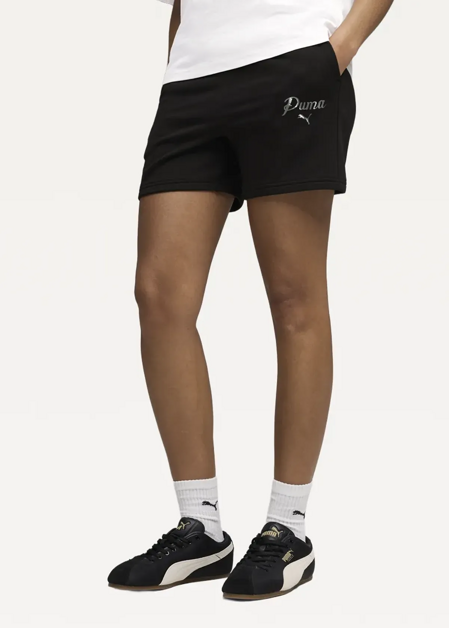 Спортивні шорти жіночі PUMA ESS SCRIPT High-Waist Shorts чорного кольору