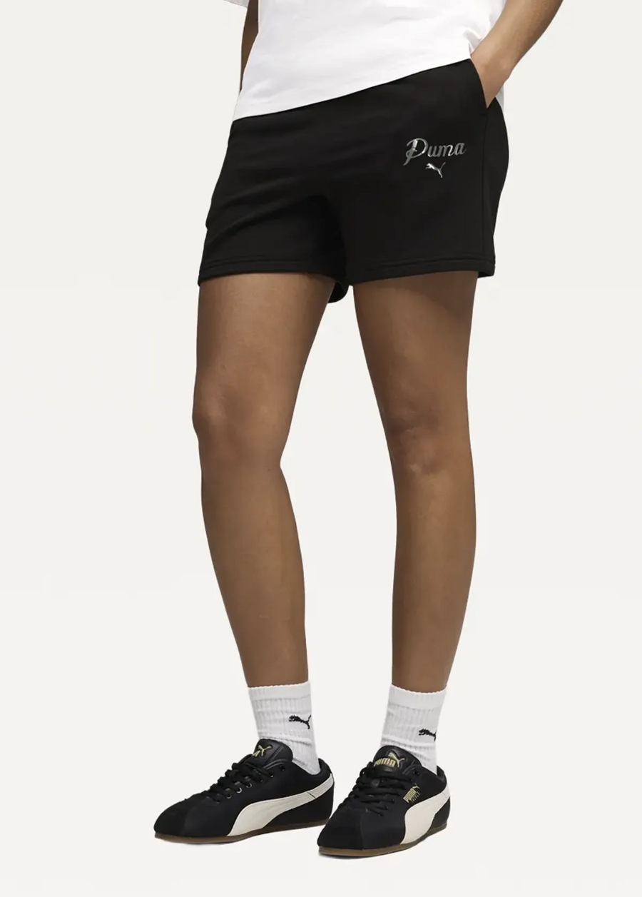 Спортивні шорти жіночі PUMA ESS SCRIPT High-Waist Shorts чорного кольору