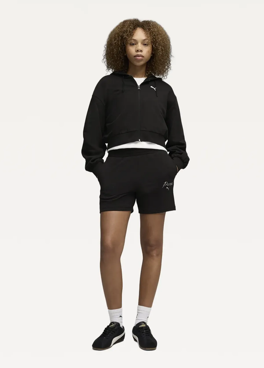 Спортивні шорти жіночі PUMA ESS SCRIPT High-Waist Shorts чорного кольору