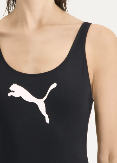Спортивный купальник женский PUMA SWIM WOMEN SWIMSUIT 1P черного цвета