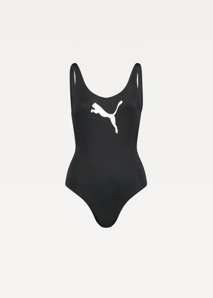 Спортивный купальник женский PUMA SWIM WOMEN SWIMSUIT 1P черного цвета