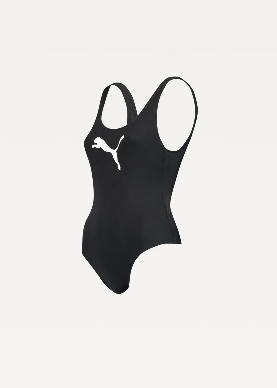Спортивный купальник женский PUMA SWIM WOMEN SWIMSUIT 1P черного цвета
