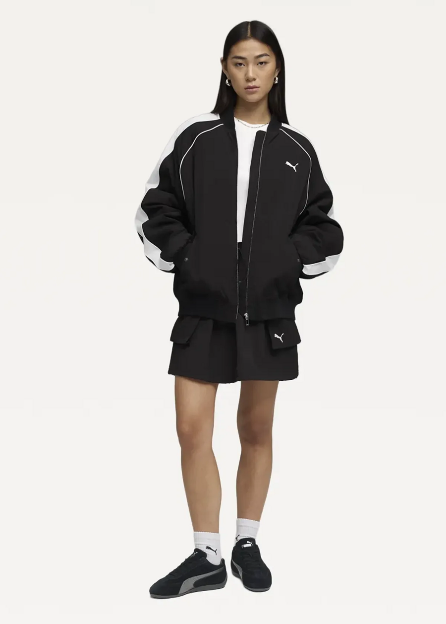 Юбка спортивная женская PUMA WARDROBE ESS WV Cargo Skirt черного цвета