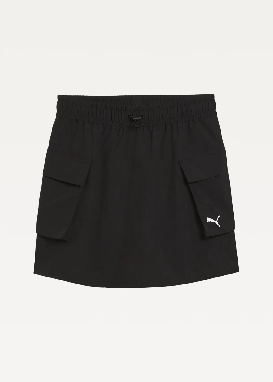 Юбка спортивная женская PUMA WARDROBE ESS WV Cargo Skirt черного цвета