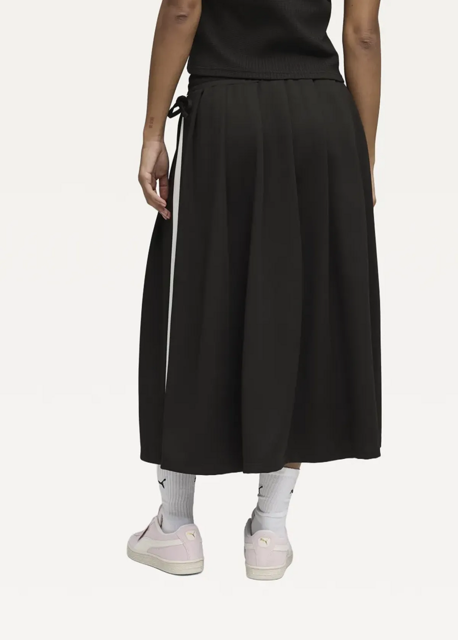Юбка спортивная женская PUMA T7 Midi Pleated Skirt черного цвета