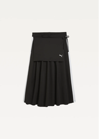 Юбка спортивная женская PUMA T7 Midi Pleated Skirt черного цвета