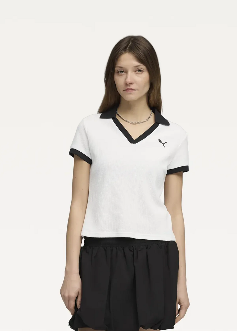 Поло жіноче PUMA WARDROBE ESS Polo білого кольору