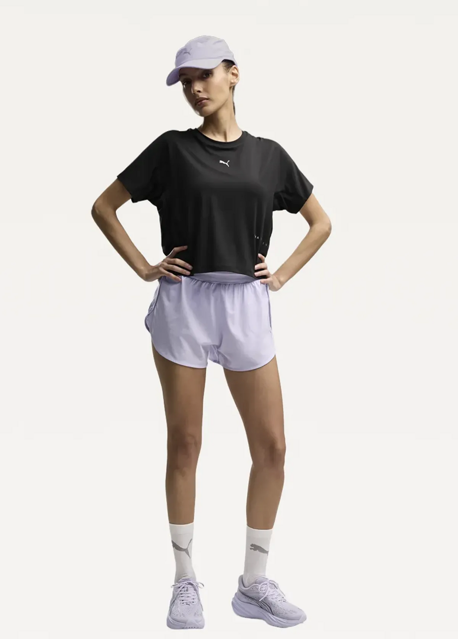 Футболка женская PUMA W BRIGHTSTRIDE Cloudspun Tee черного цвета