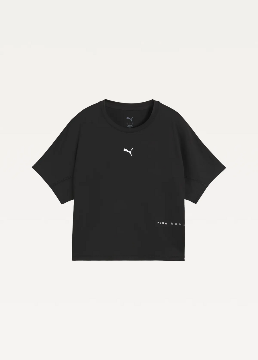 Футболка женская PUMA W BRIGHTSTRIDE Cloudspun Tee черного цвета
