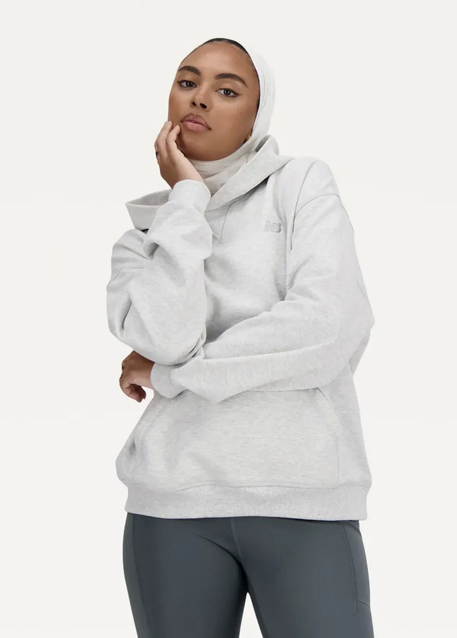 Худі жіноче New Balance Athletics French Terry світло-сірого кольору