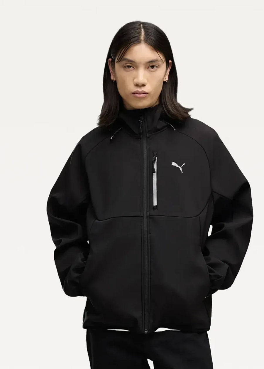 Куртка спортивная мужская PUMA PUMATECH Softshell Jacket черного цвета