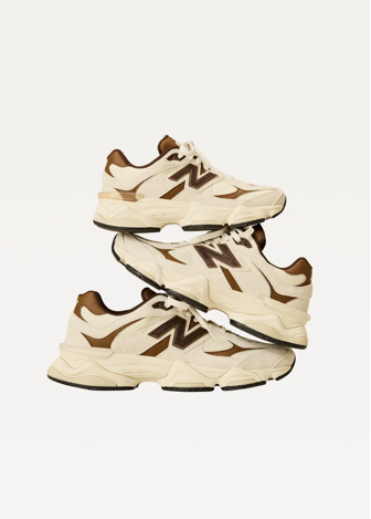 Кроссовки New Balance 9060 Unisex белого и коричневого цвета