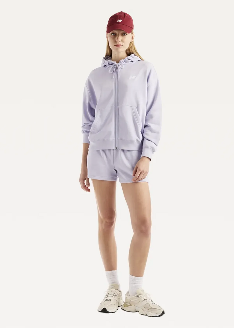 Худі жіноче New Balance Sport Essentials FT Full Zip бузкового кольору