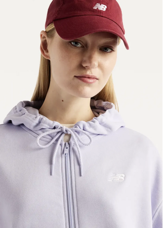 Худі жіноче New Balance Sport Essentials FT Full Zip бузкового кольору