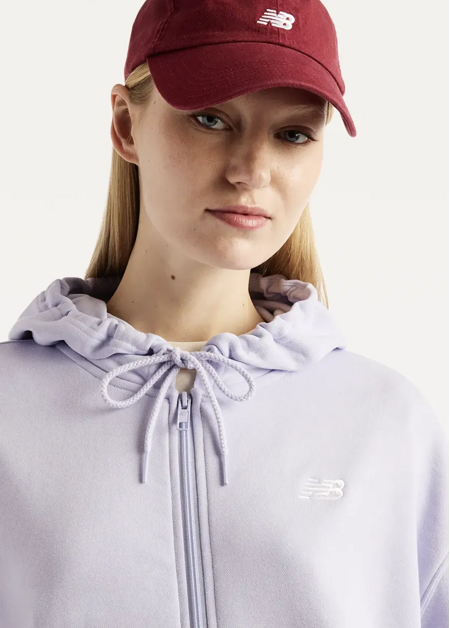 Худі жіноче New Balance Sport Essentials FT Full Zip бузкового кольору
