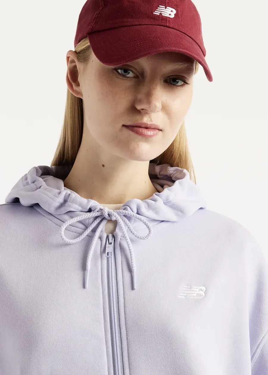 Худі жіноче New Balance Sport Essentials FT Full Zip бузкового кольору