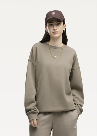 Світшот жіночий PUMA ESS Oversized Crew Mouse Gray
