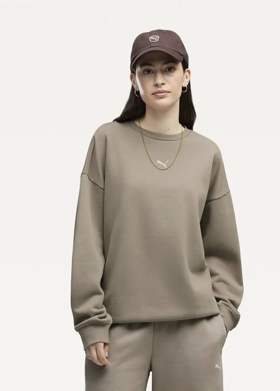 Світшот жіночий PUMA ESS Oversized Crew Mouse Gray
