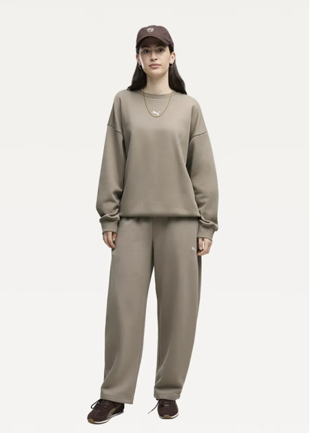 Світшот жіночий PUMA ESS Oversized Crew Mouse Gray