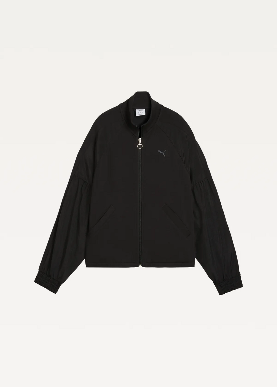 Ветровка женская PUMA HER Full-Zip Relaxed Jacket черного цвета
