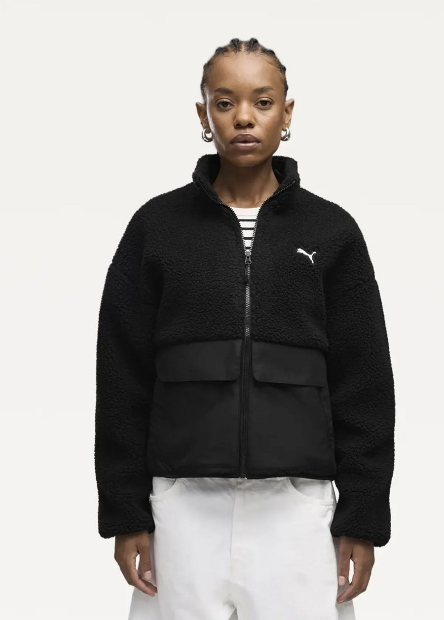 Куртка женская PUMA Re:Fibre Sherpa Jacket W черного цвета