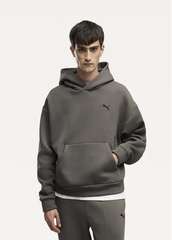 Худи мужское PUMA ESS Heavy Fleece Boxy Hoodie Mouse Gray