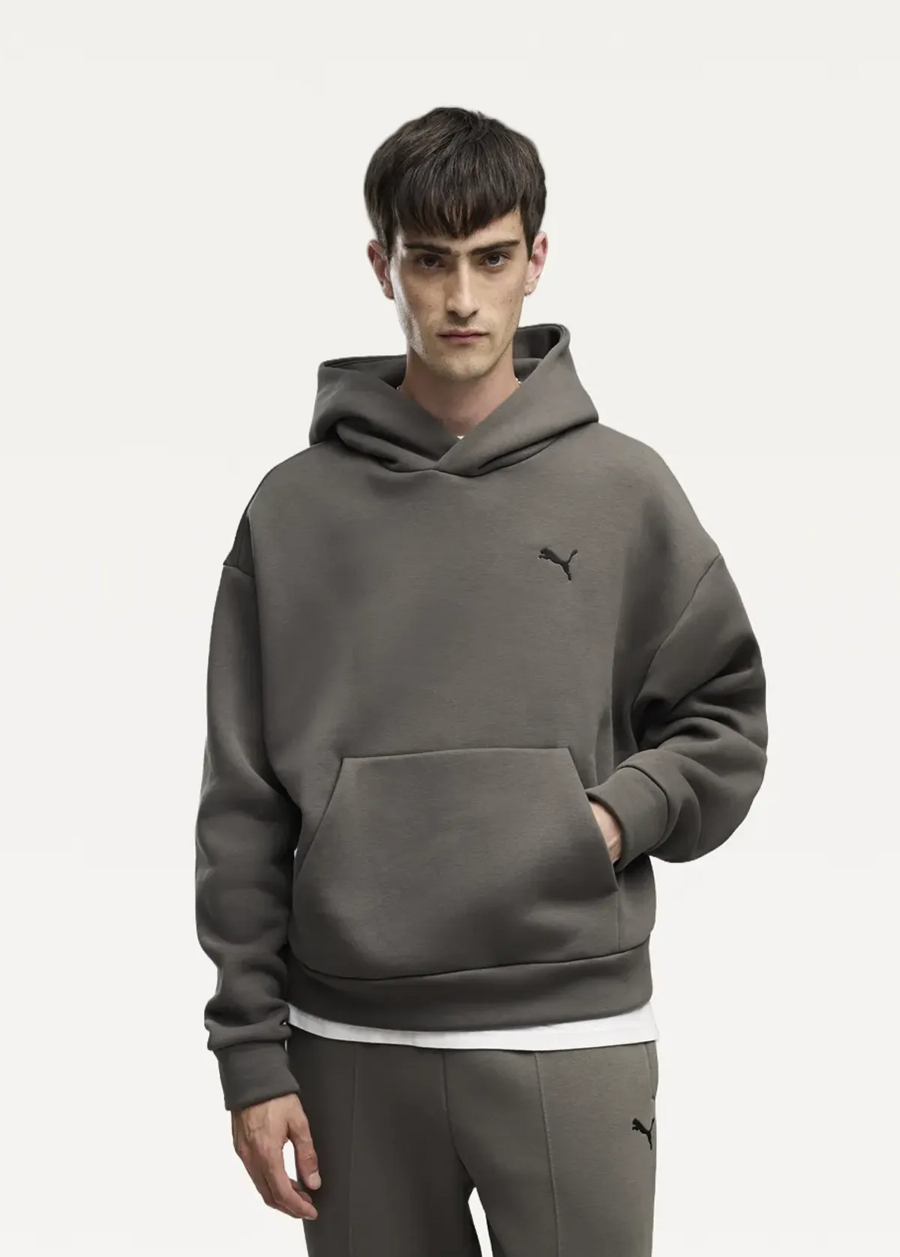 Худи мужское PUMA ESS Heavy Fleece Boxy Hoodie Mouse Gray
