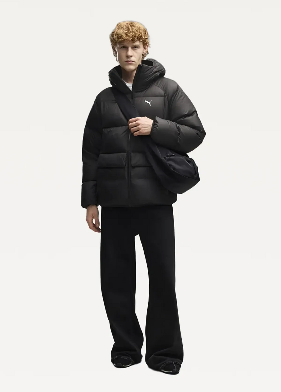 Куртка-пуховик чоловічий PUMA Hooded Down Puffer Jacket M чорного кольору