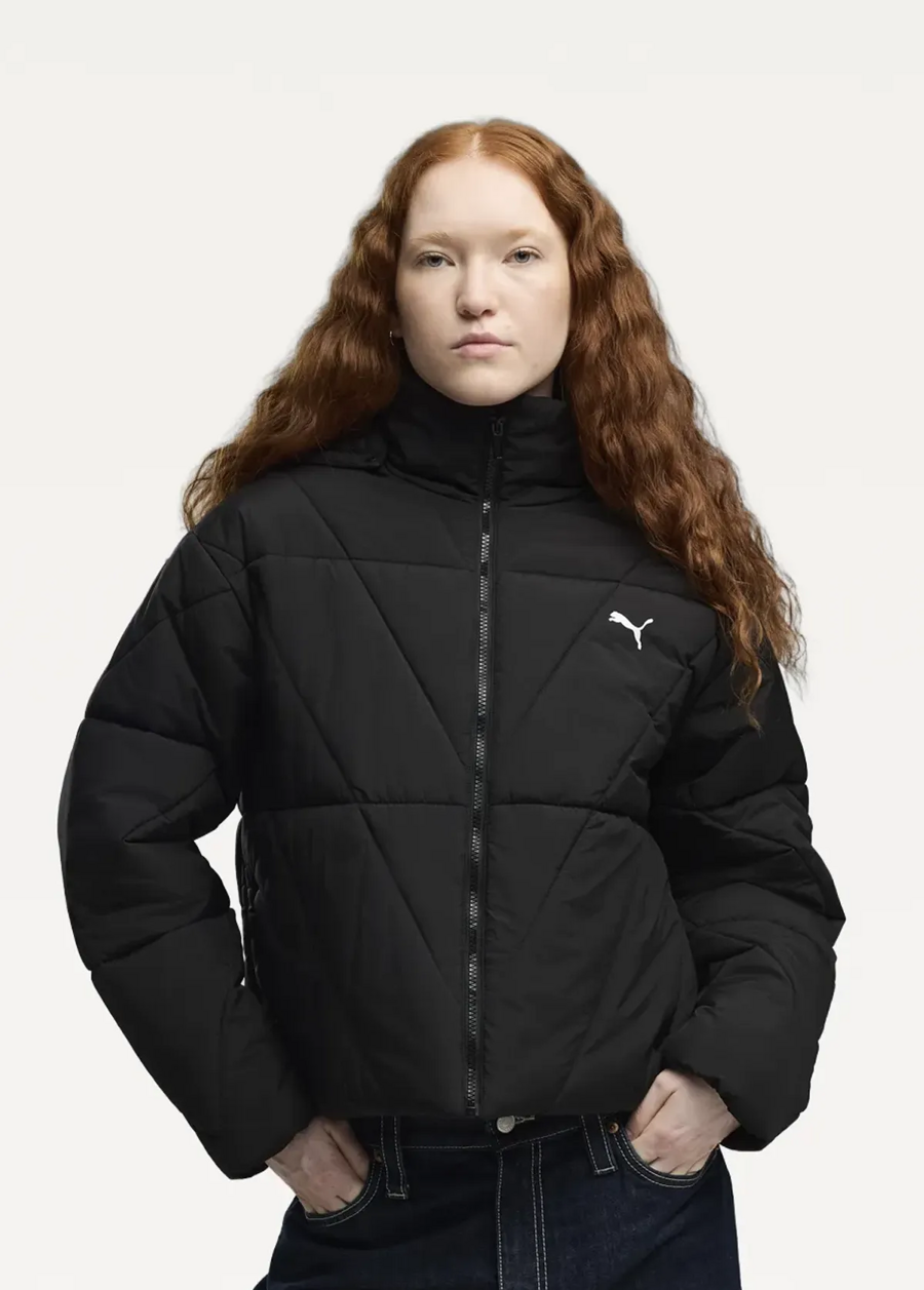 Куртка жіноча PUMA Quilted Puffer Jacket W чорного кольору