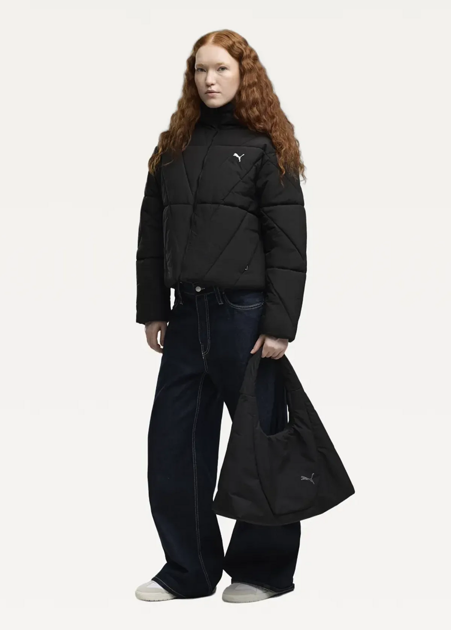 Куртка жіноча PUMA Quilted Puffer Jacket W чорного кольору
