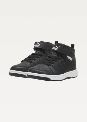 Високі кросівки дитячі PUMA Puma Rebound V6 Mid WTR AC+PS Unisex чорного кольору