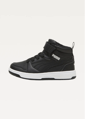 Високі кросівки дитячі PUMA Puma Rebound V6 Mid WTR AC+PS Unisex чорного кольору