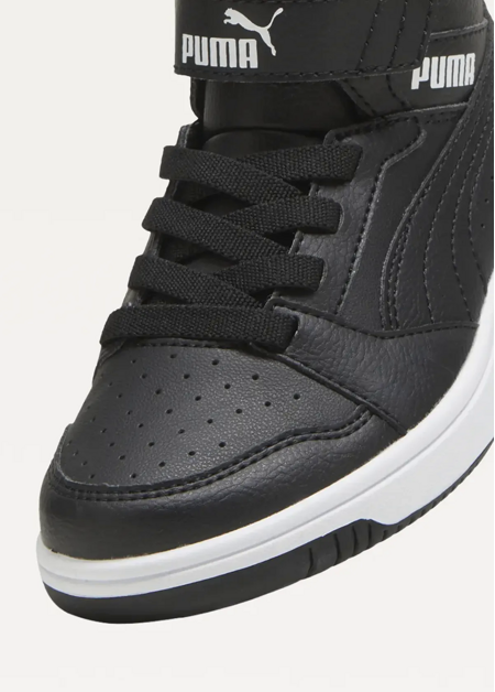 Високі кросівки дитячі PUMA Puma Rebound V6 Mid WTR AC+PS Unisex чорного кольору