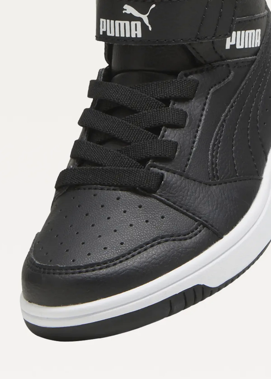 Високі кросівки дитячі PUMA Puma Rebound V6 Mid WTR AC+PS Unisex чорного кольору