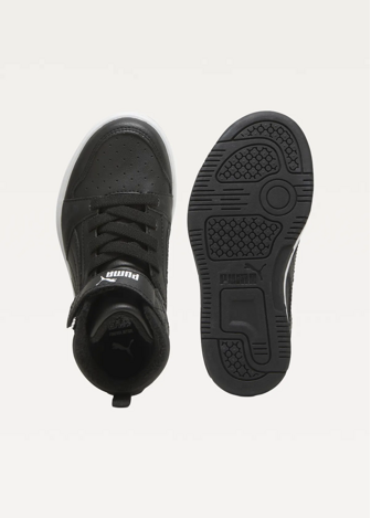 Високі кросівки дитячі PUMA Puma Rebound V6 Mid WTR AC+PS Unisex чорного кольору