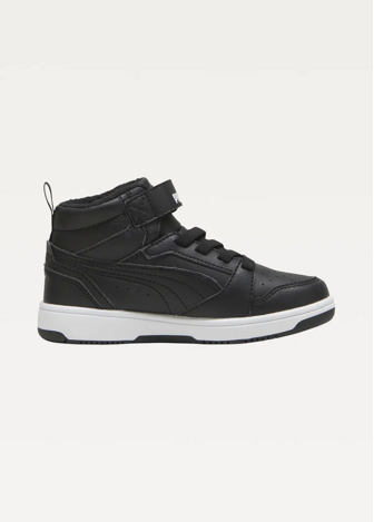 Високі кросівки дитячі PUMA Puma Rebound V6 Mid WTR AC+PS Unisex чорного кольору