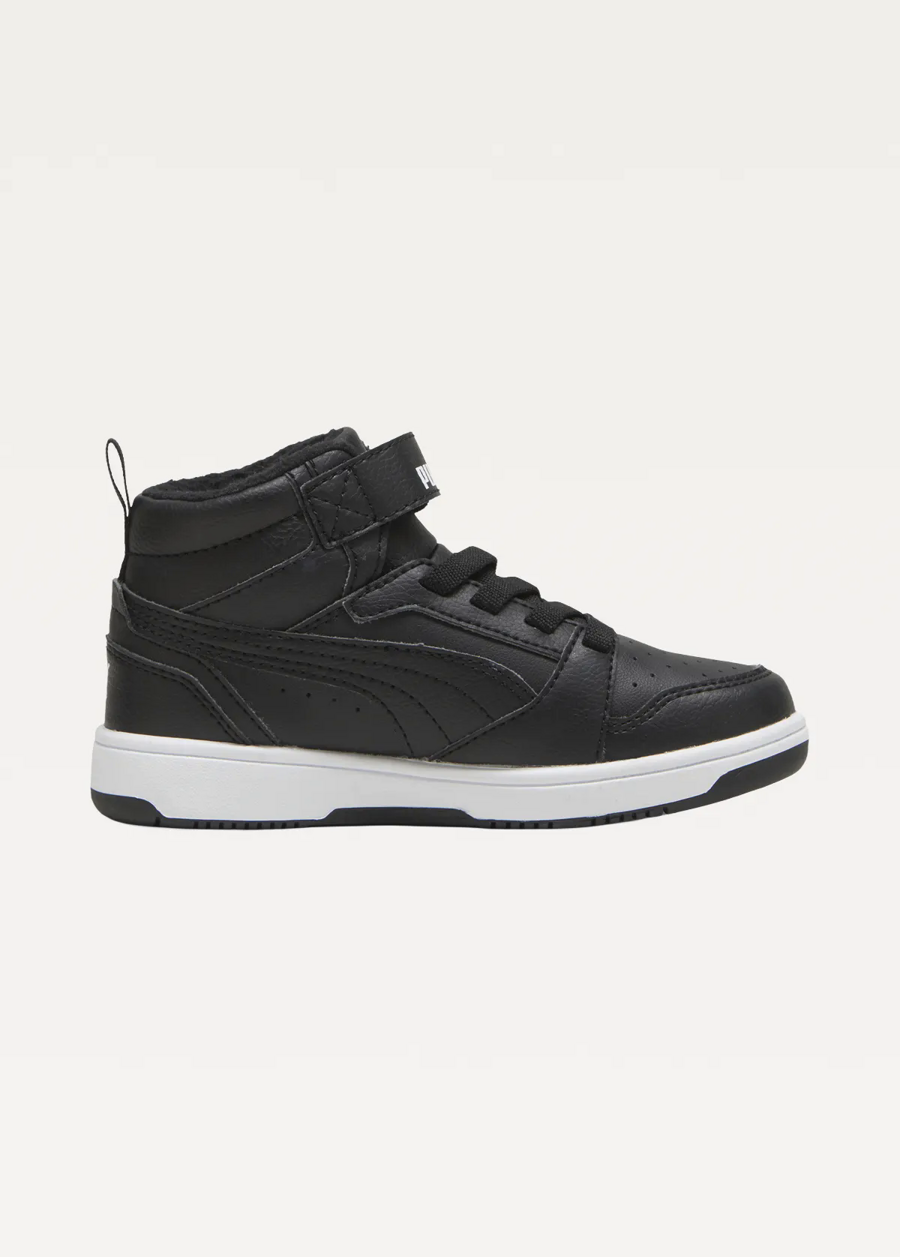 Високі кросівки дитячі PUMA Puma Rebound V6 Mid WTR AC+PS Unisex чорного кольору