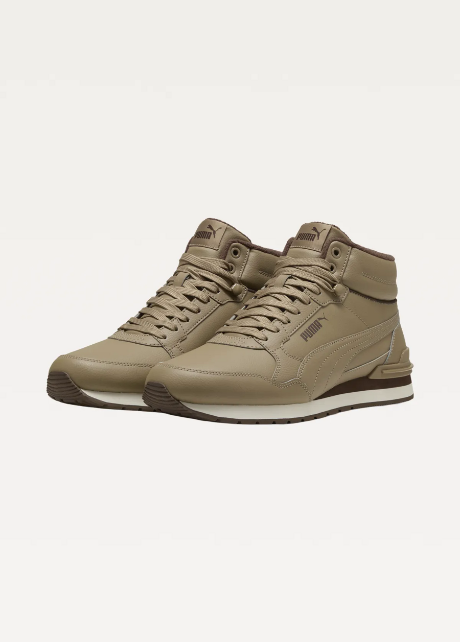 Високі кросівки чоловічі PUMA ST Runner v4 Mid Soft Taupe-Chestnut Brown-Warm White