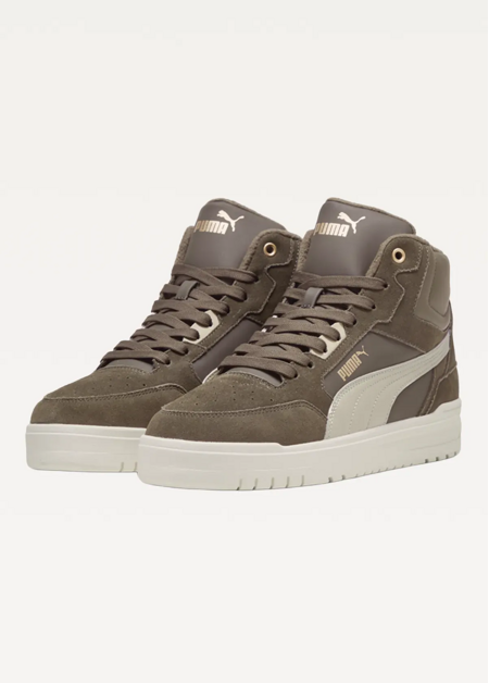 Високі кросівки чоловічі PUMA Shuffle Downtown Mid WTR Flat Bronze-Desert Dust-PUMA Gold