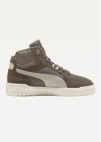 Високі кросівки чоловічі PUMA Shuffle Downtown Mid WTR Flat Bronze-Desert Dust-PUMA Gold