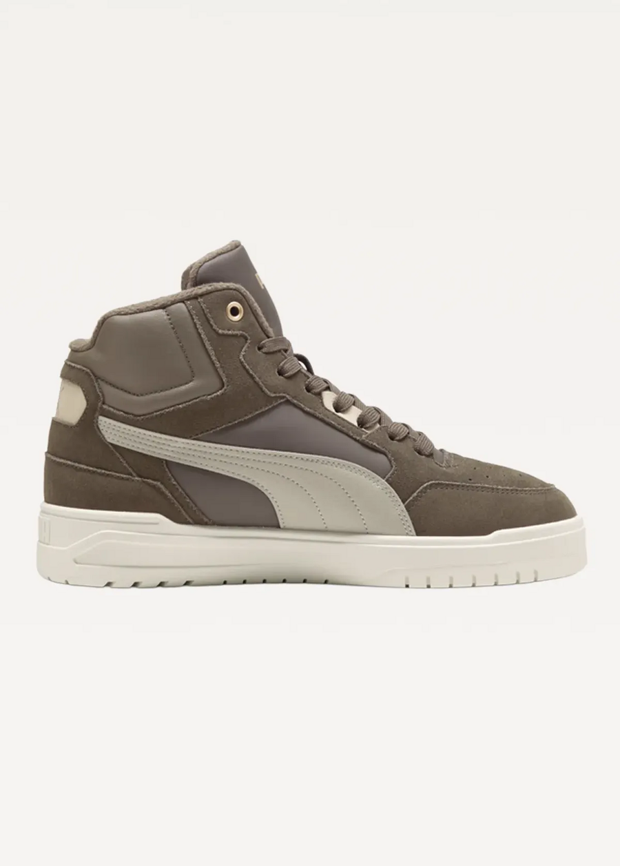 Високі кросівки чоловічі PUMA Shuffle Downtown Mid WTR Flat Bronze-Desert Dust-PUMA Gold