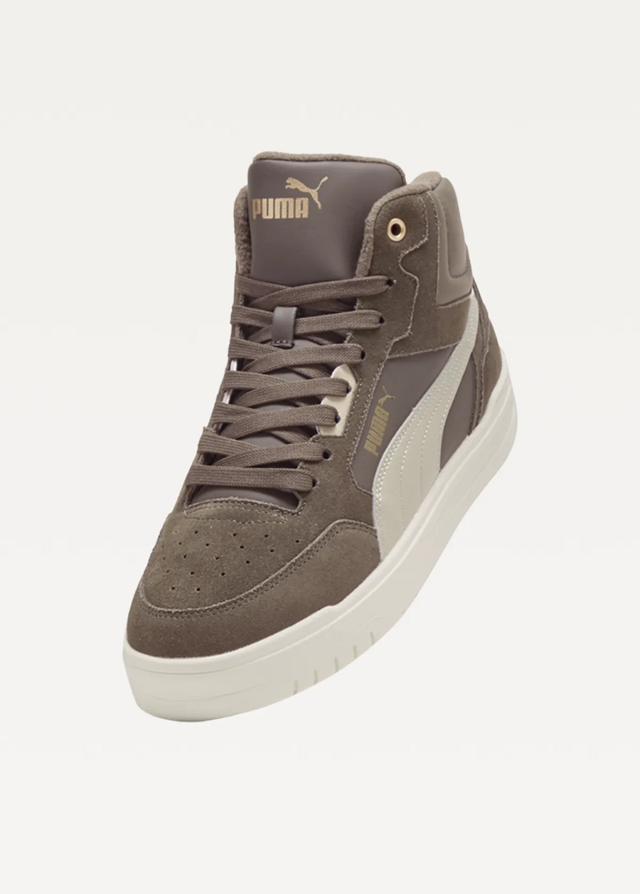 Високі кросівки чоловічі PUMA Shuffle Downtown Mid WTR Flat Bronze-Desert Dust-PUMA Gold